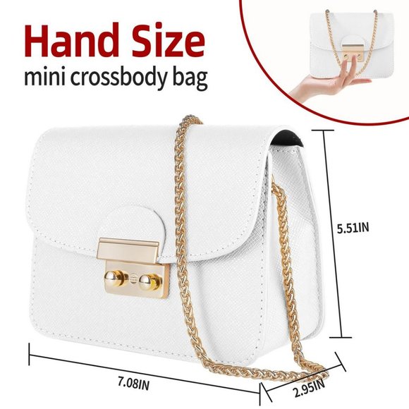Small Evening Bags for Women Crossbody Bag Chain - White - Picture 5 of 7